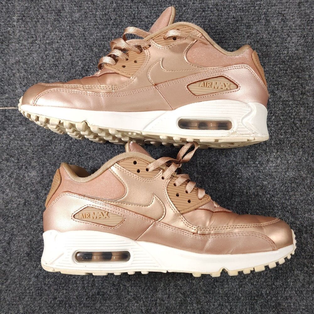 Nike Air Max 90 Women's Rose Gold Metallic Sneakers Size 7.5 Athletic - Picture 6 of 10